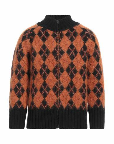 Massimo Alba Man Cardigan Orange Mohair wool, Wool, Silk, Cashmere Cover