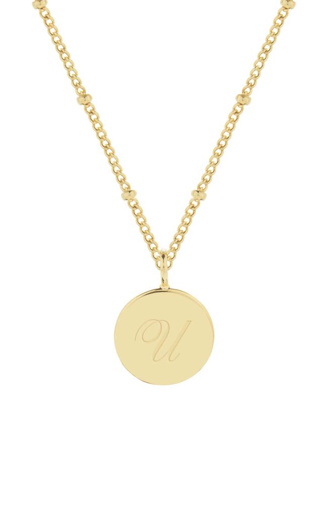 Brook and York Lizzie Initial Pendant Necklace in Gold U Cover