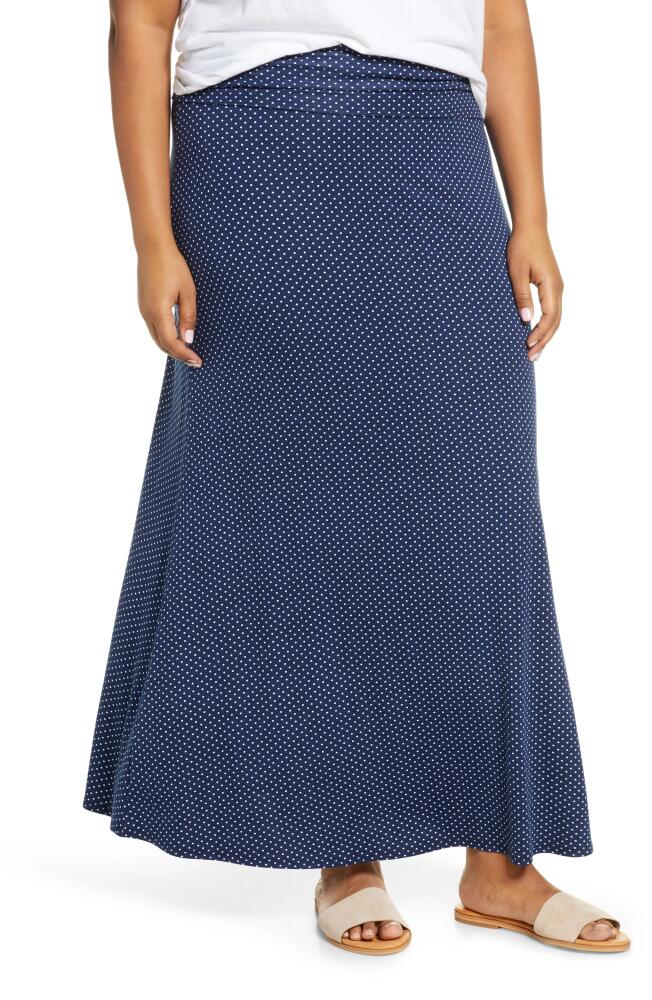 Loveappella Roll Top Maxi Skirt in Navy/Ivory Cover