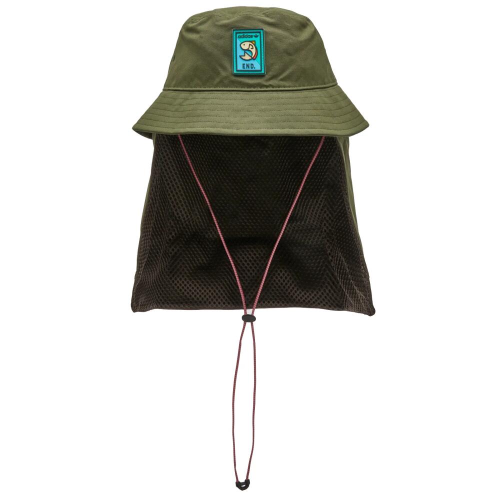 END. X Adidas Flyfishing Bucket Hat in Dust Green Cover