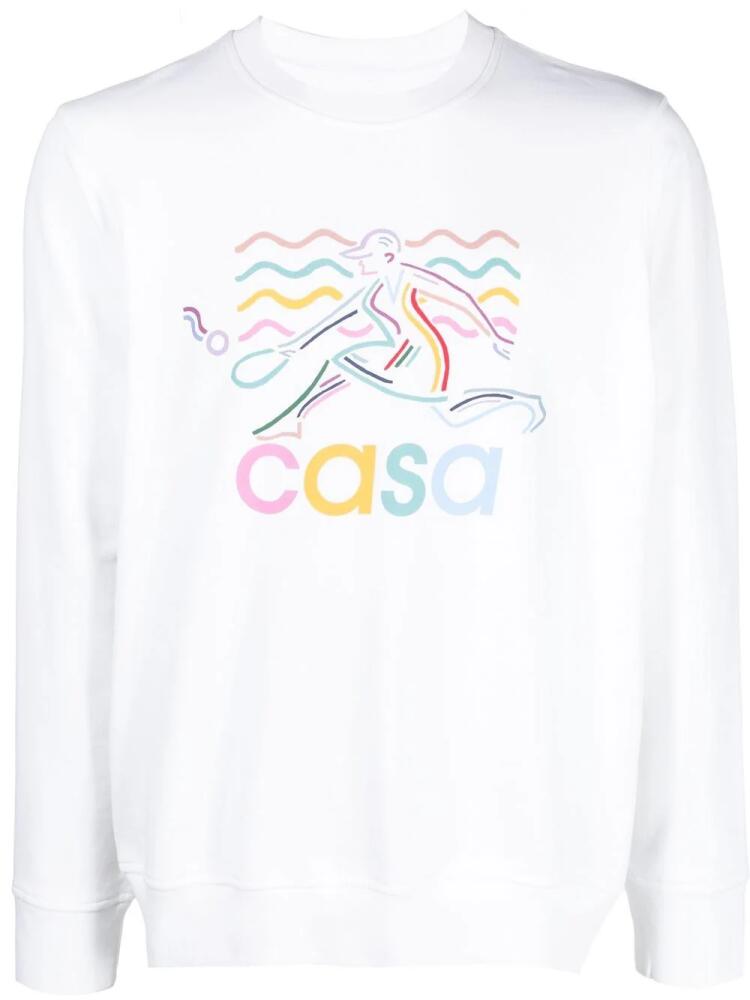 Casablanca logo-print organic cotton sweatshirt - White Cover