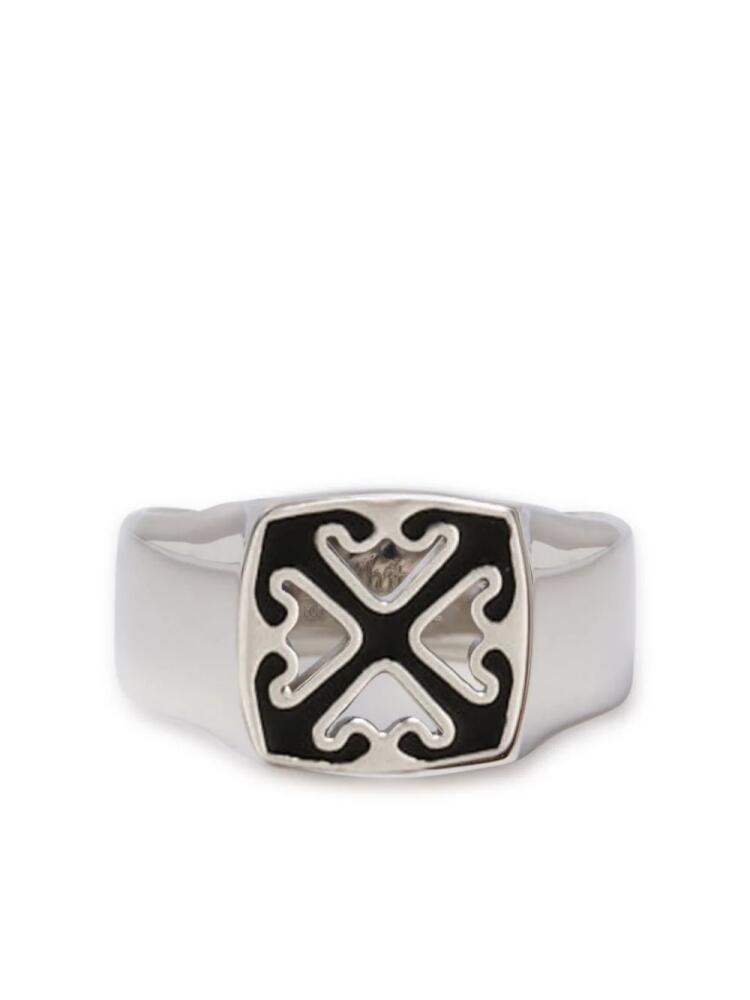 Off-White Arrow-motif brass ring - Silver Cover