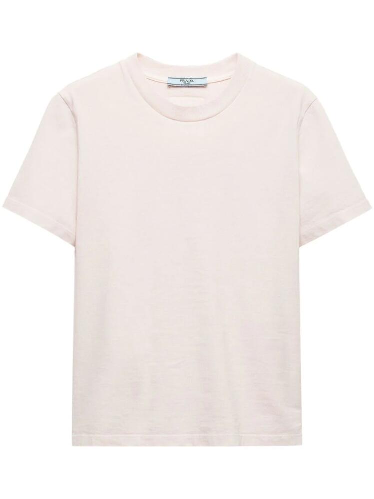 Prada triangle-logo jersey T-shirt - Pink Cover