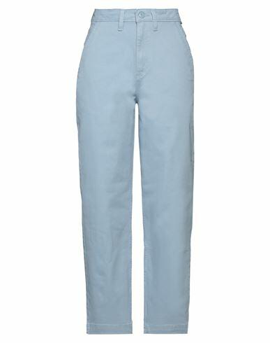 Vans Woman Pants Light blue Cotton, Elastane Cover