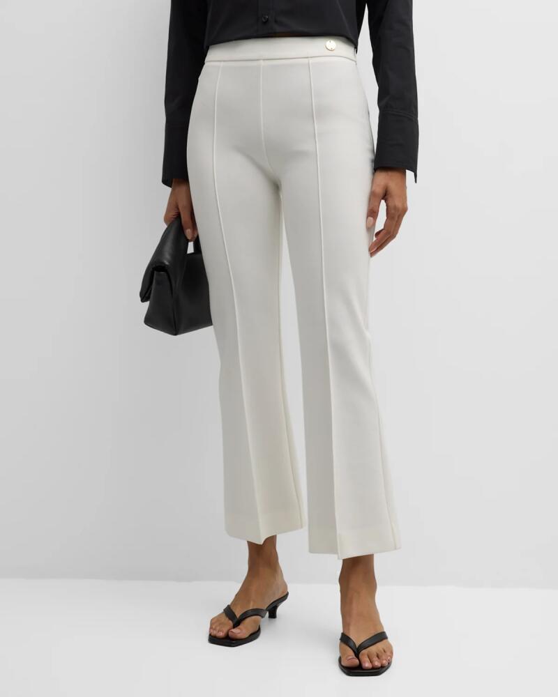 CALLAS Milano Lola Cropped Pintuck Flare-Leg Pants Cover