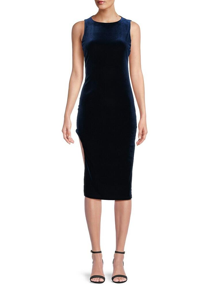 Black Halo Women's Kareem Velvet Bodycon Dress - Deep Wave Cover