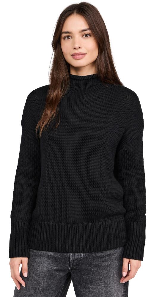 La Ligne Mock Neck Solid Marina Sweater Black Cover