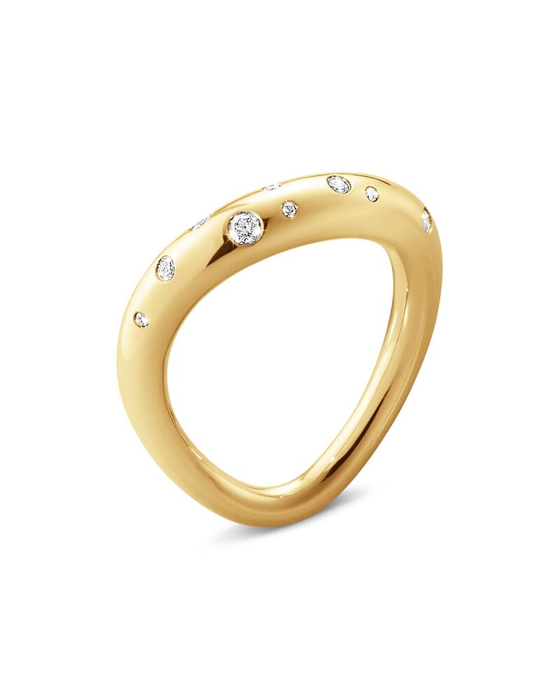 Georg Jensen 18K Yellow Gold Offspring Diamond Wavy Ring Cover