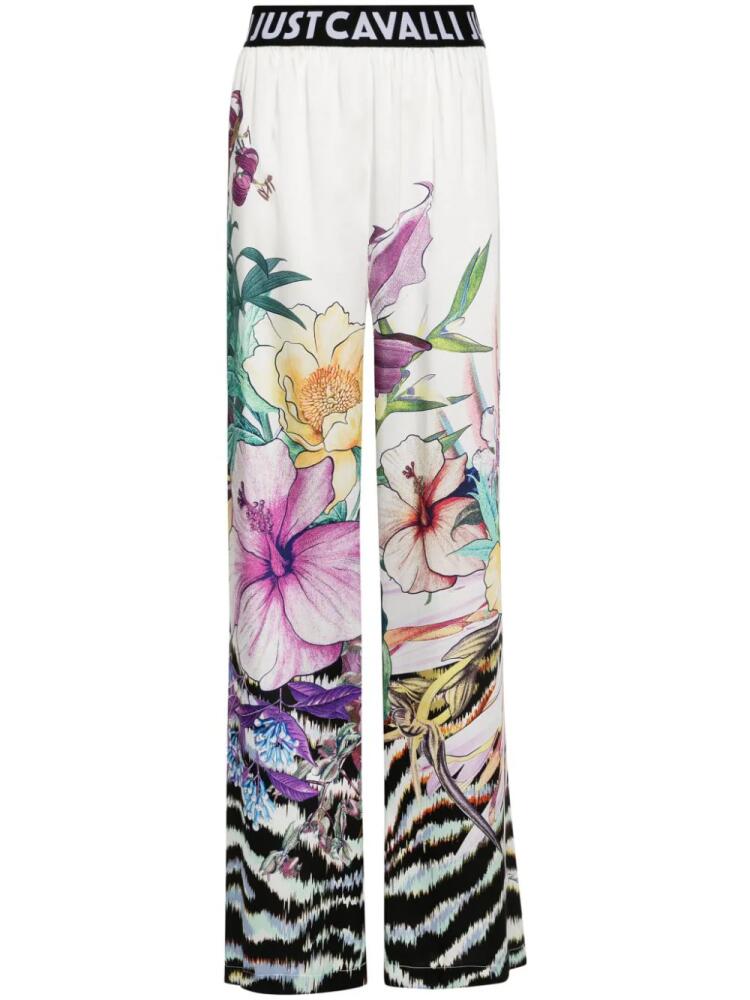 Just Cavalli floral-print straight trousers - White Cover