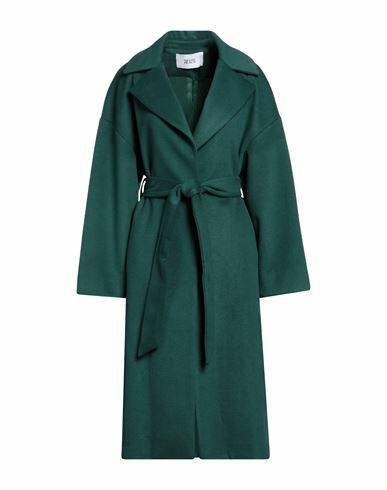 Silvian Heach Woman Coat Emerald green Polyester, Viscose Cover