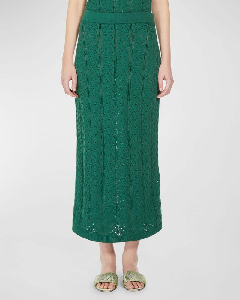 Weekend Max Mara Firmina Pointelle-Knit Midi Skirt Cover