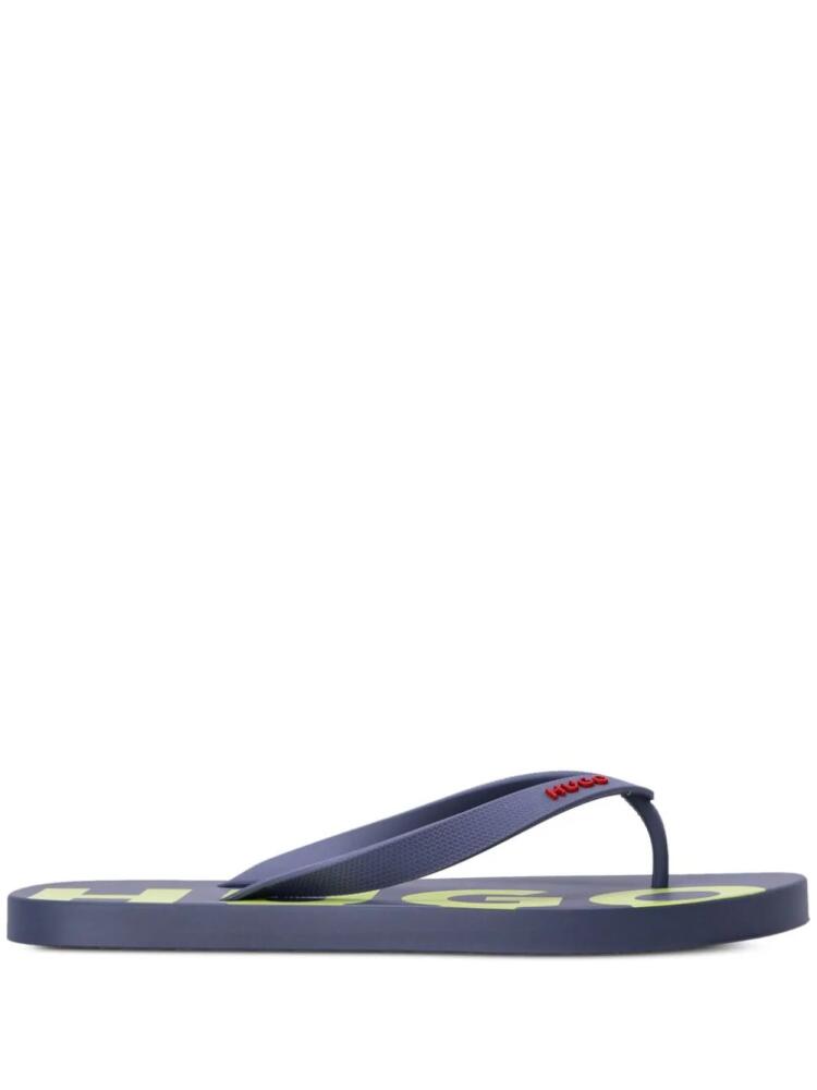 HUGO Arvel logo-print flip flops - Blue Cover