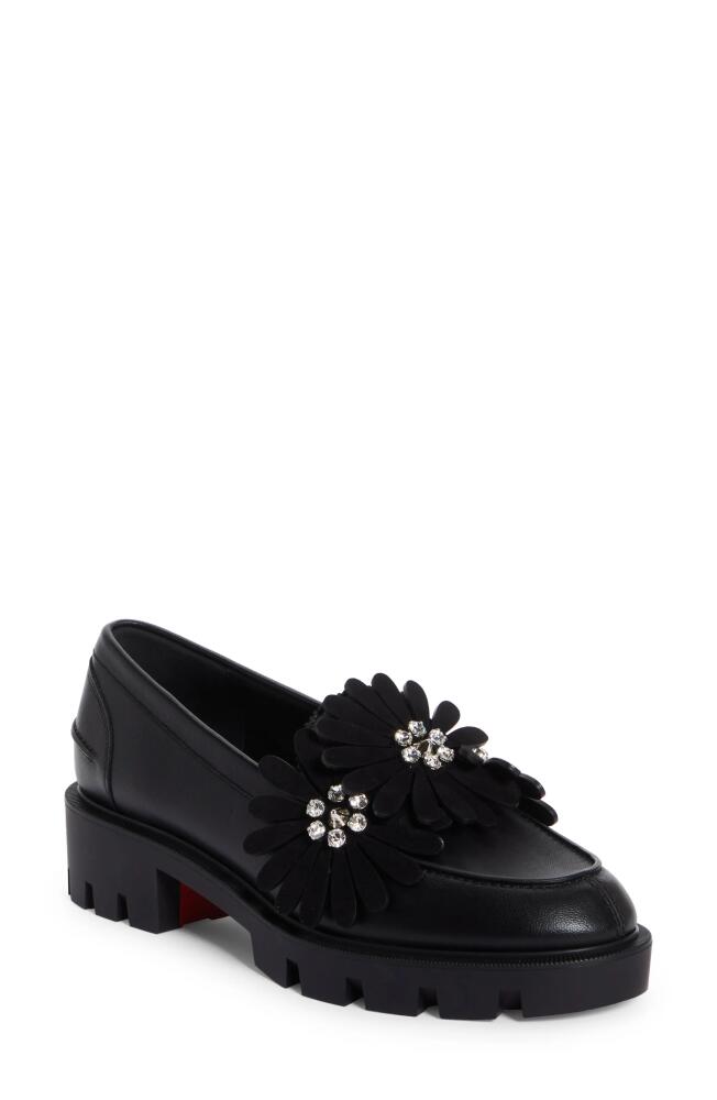 Christian Louboutin Flora Lug Sole Loafer in Black Cover