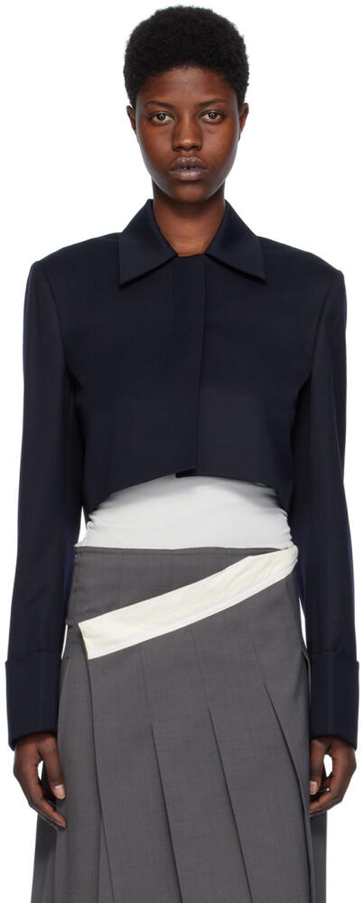 LOW CLASSIC Navy Cropped Jacket Cover