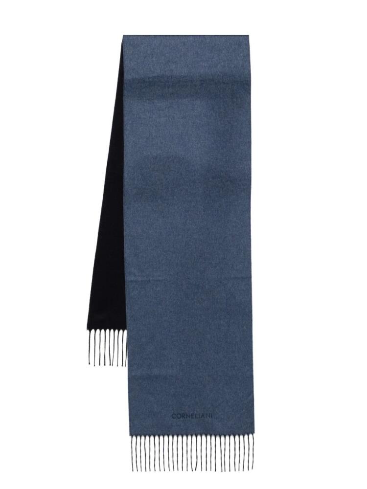 Corneliani logo-embroidered scarf - Blue Cover