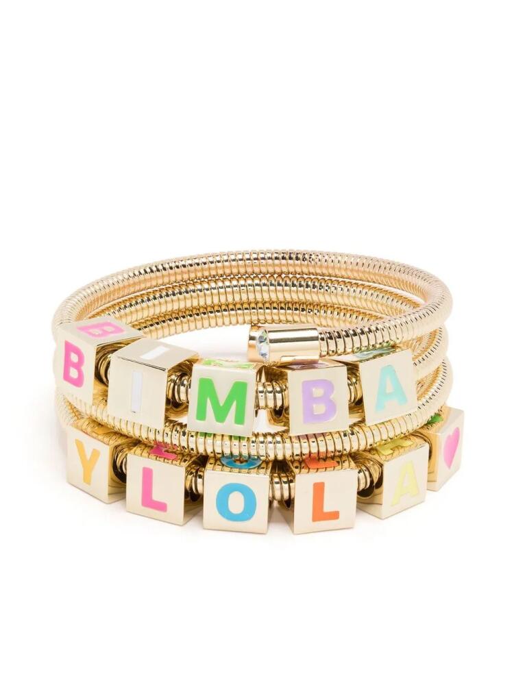 Bimba y Lola coil-chain logo bracelet - Gold Cover