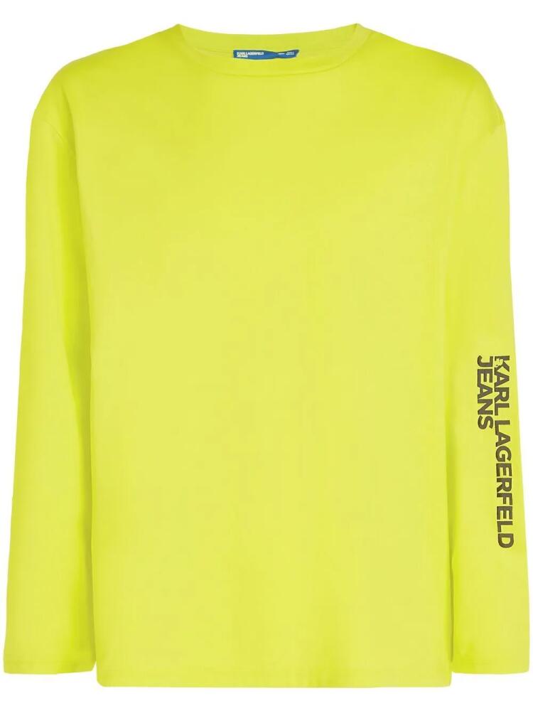 Karl Lagerfeld Jeans logo-print long-sleeve T-shirt - Yellow Cover