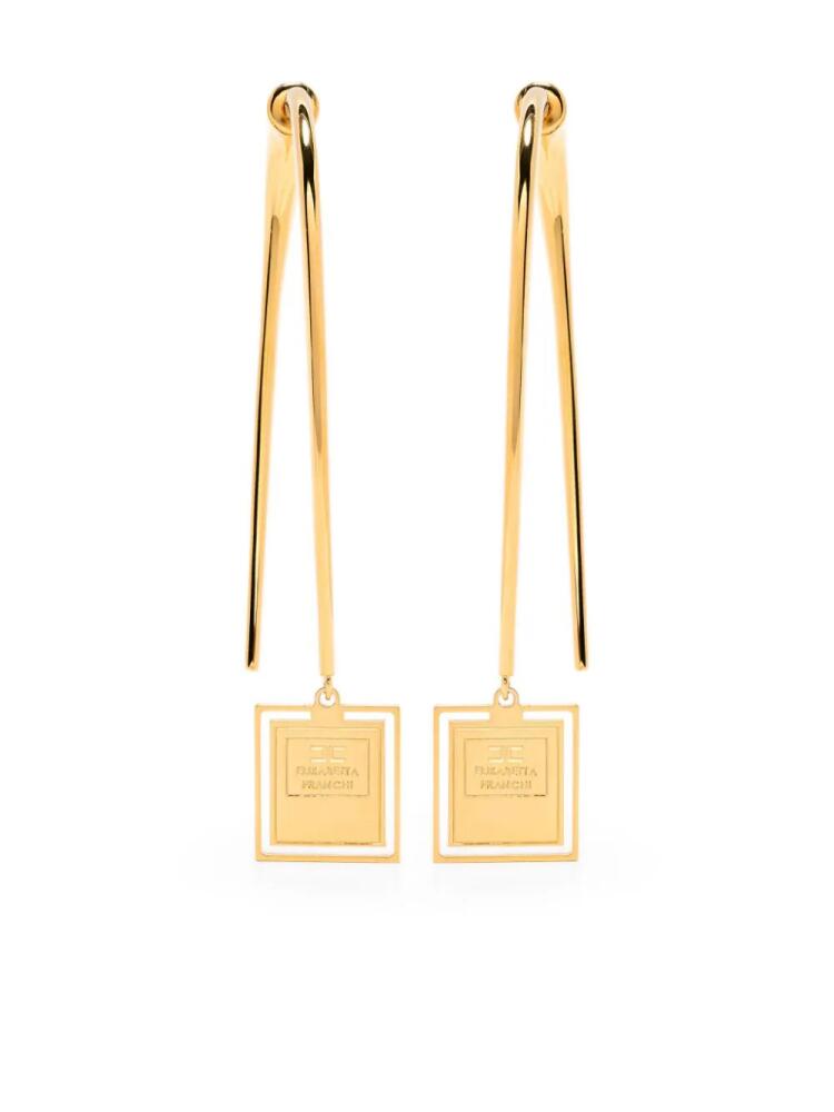 Elisabetta Franchi logo-engraved earrings - Gold Cover