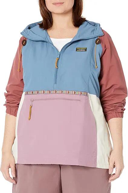 L.L.Bean Plus Size Mountain Classic Anorak Multicolor (Bayside Blue/Iris Mauve) Women's Coat Cover