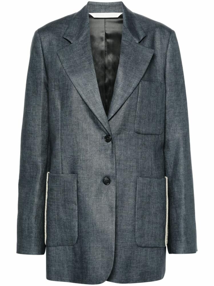 Palm Angels single-breasted linen blazer - Grey Cover