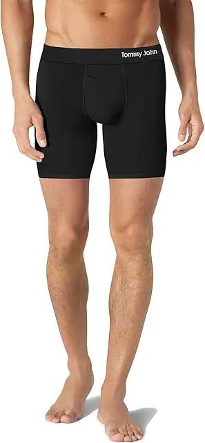 Tommy John Cool Cotton Mid-Length Boxer Brief 6 (Black) Men's Underwear Cover