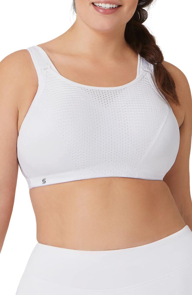 Glamorise Custom Control Sports Bra in White Cover