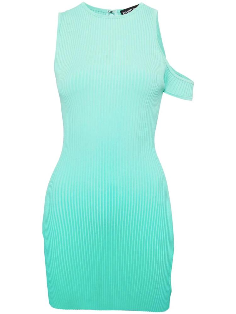 David Koma ribbed-knit gradient minidress - Green Cover