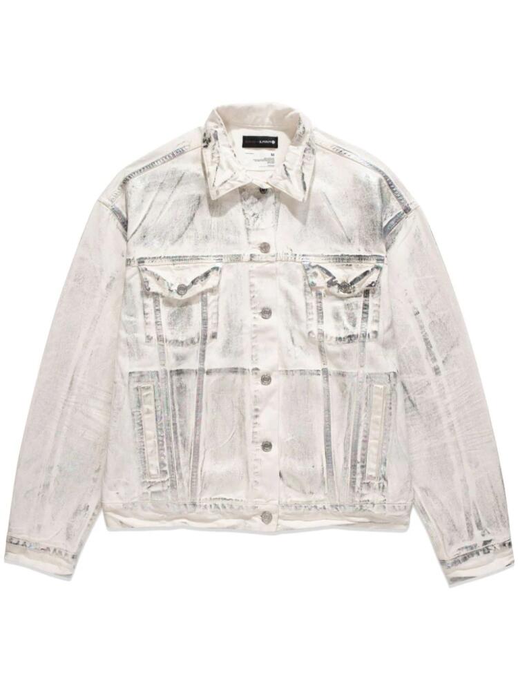 Purple Brand P027 oversized denim jacket - White Cover