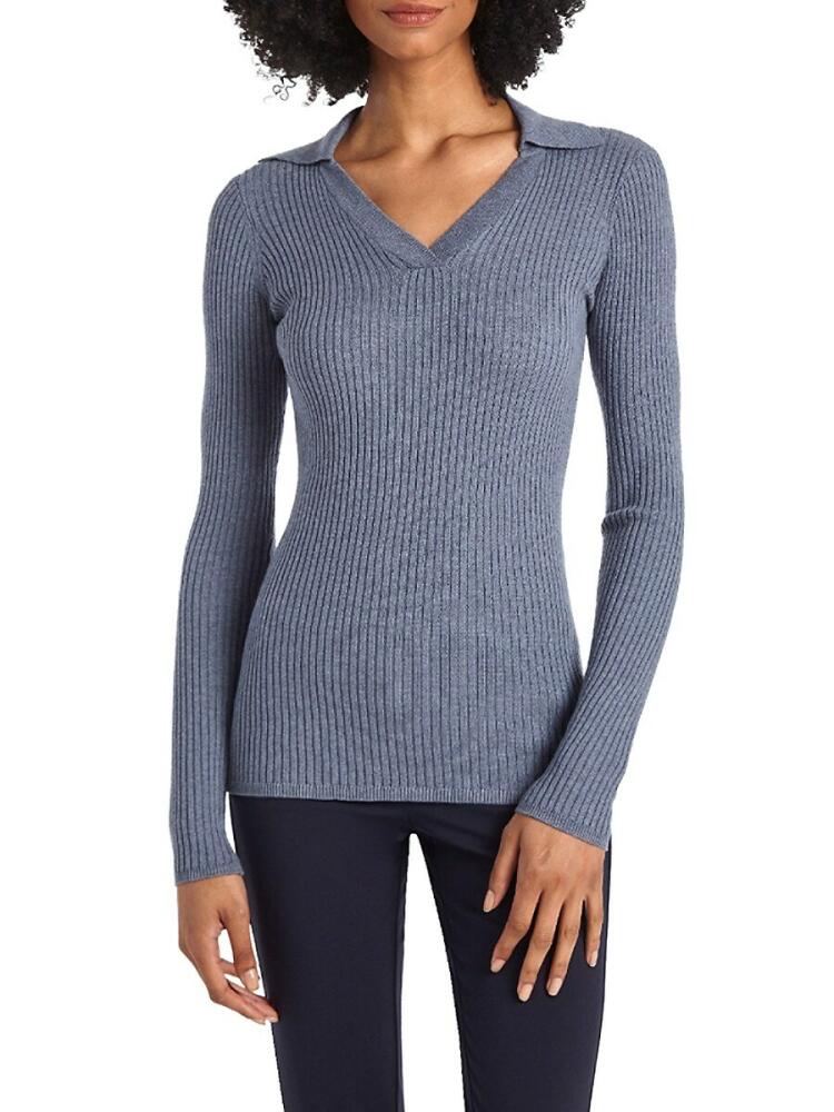 Capsule 121 Women's The Sierra Long Sleeve Sweater Polo - Water Front Cover