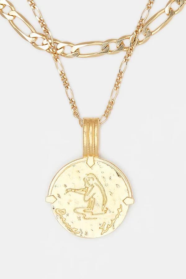 Deux Lions Jewelry Gold Sicilian Zodiac Layered Necklace in Pisces Cover