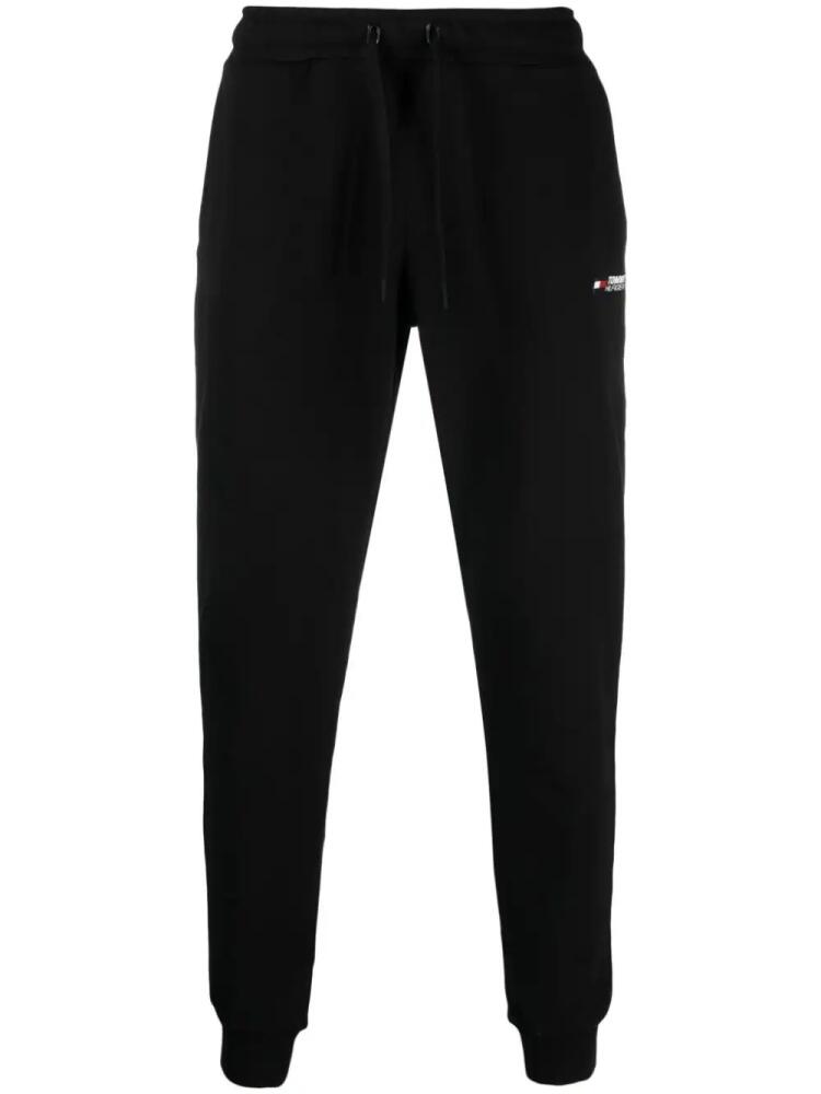 Tommy Hilfiger logo-embroidered cotton track pants - Black Cover