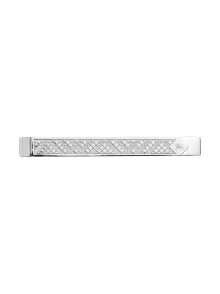 Burberry check-engraved tie bar - Silver Cover