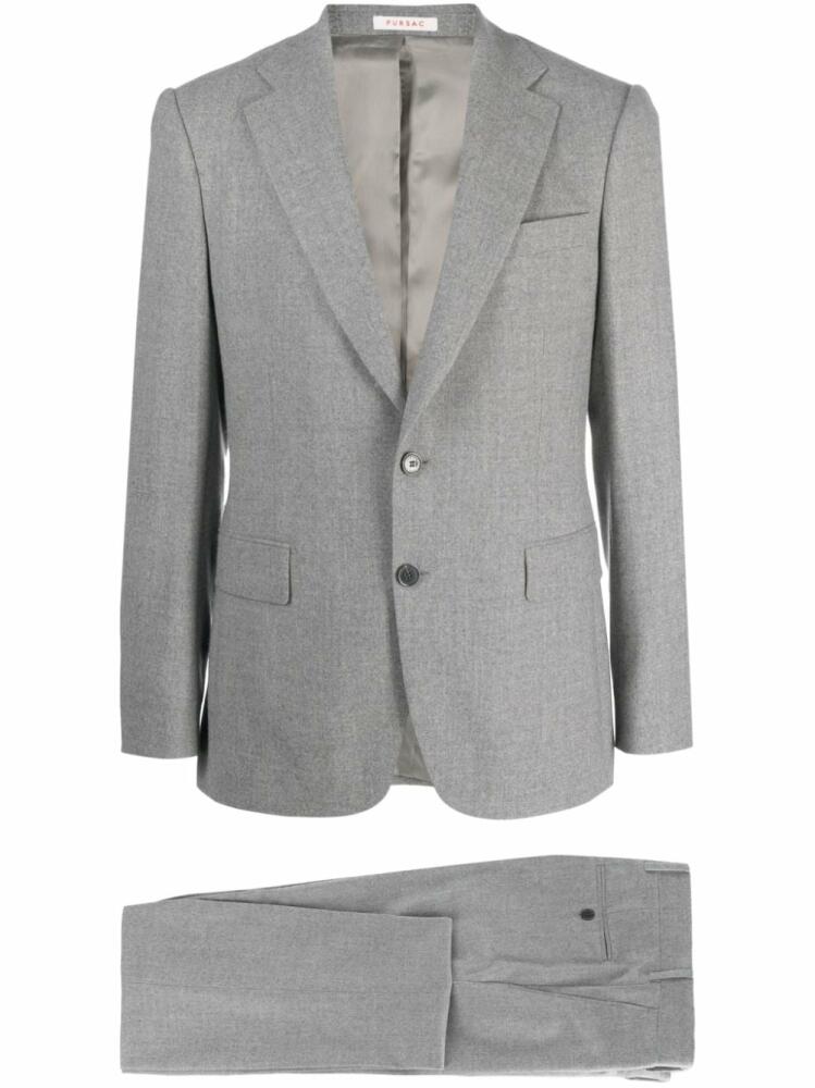 FURSAC mélange-effect single-breasted suit - Grey Cover