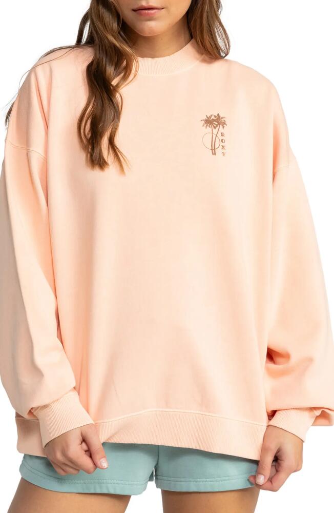 Roxy Line Up Oversized Sweatshirt in Peach Nougat Cover