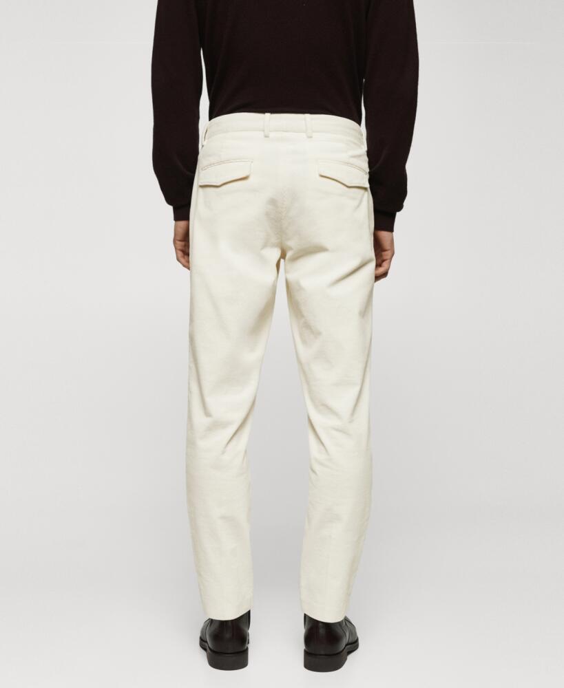 Mango Men's Pleated Corduroy Pants - Off White Cover