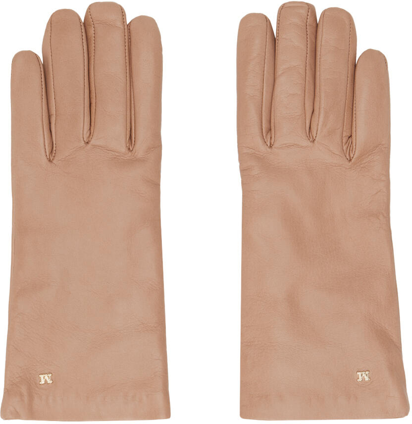 Max Mara Pink Nappa Leather Gloves Cover