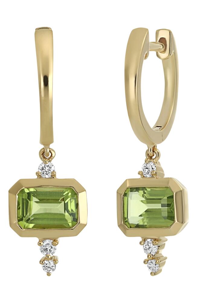 Bony Levy Iris Peridot Huggie Hoop Earrings in 18K Yellow Gold Cover