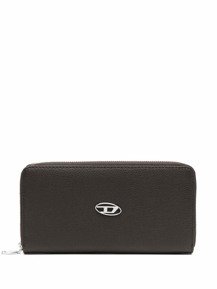 Diesel Continental Zip L logo-plaque leather wallet - Black Cover