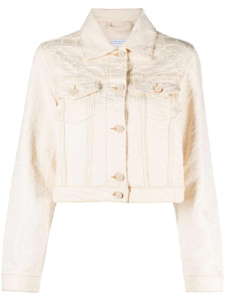 Casablanca cropped denim jacket - Neutrals Cover