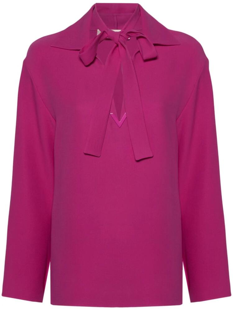 Valentino Garavani V-logo silk blouse - Pink Cover