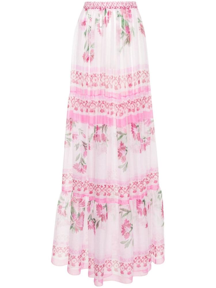 Ermanno Scervino floral-print maxi skirt - Pink Cover