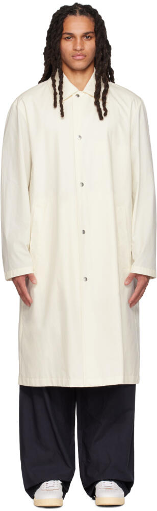 Jil Sander White Printed Coat Cover