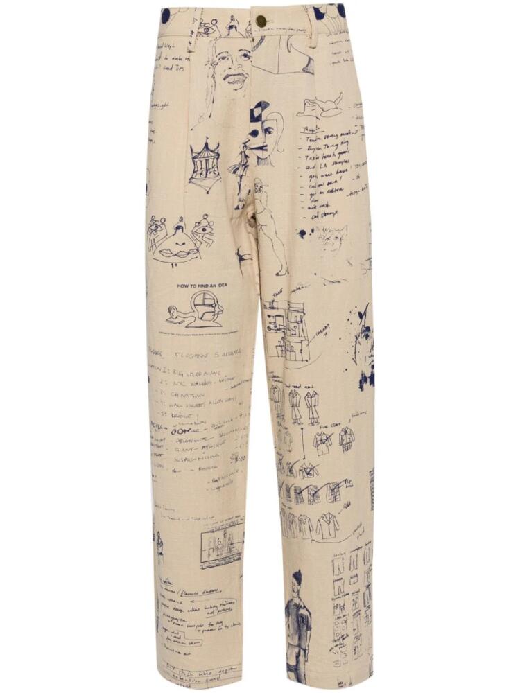 KidSuper Doodles straight-leg trousers - Neutrals Cover