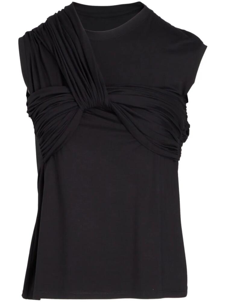 Giambattista Valli twist-detailing jersey T-shirt - Black Cover