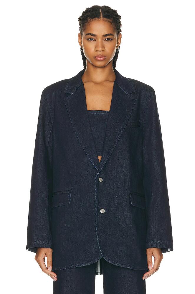 GRLFRND Sloane Denim Blazer in Blue Cover