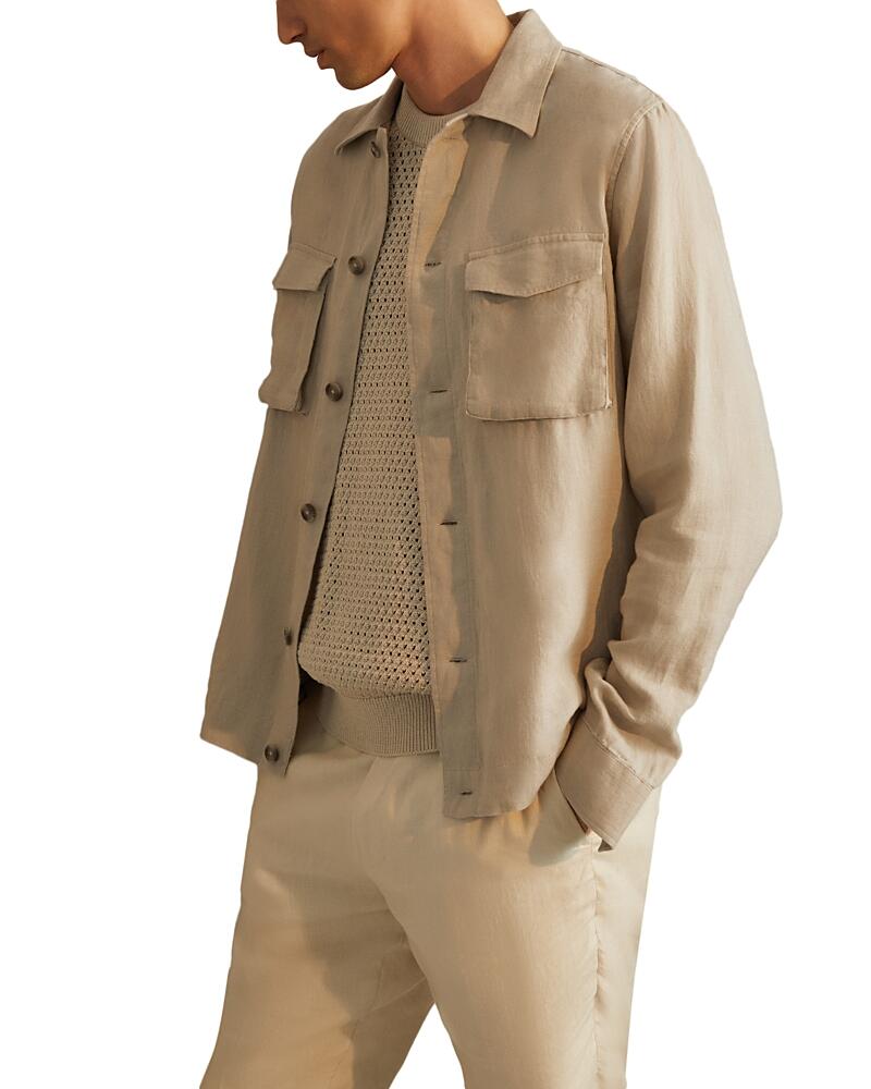 Reiss Viera Linen Overshirt Cover