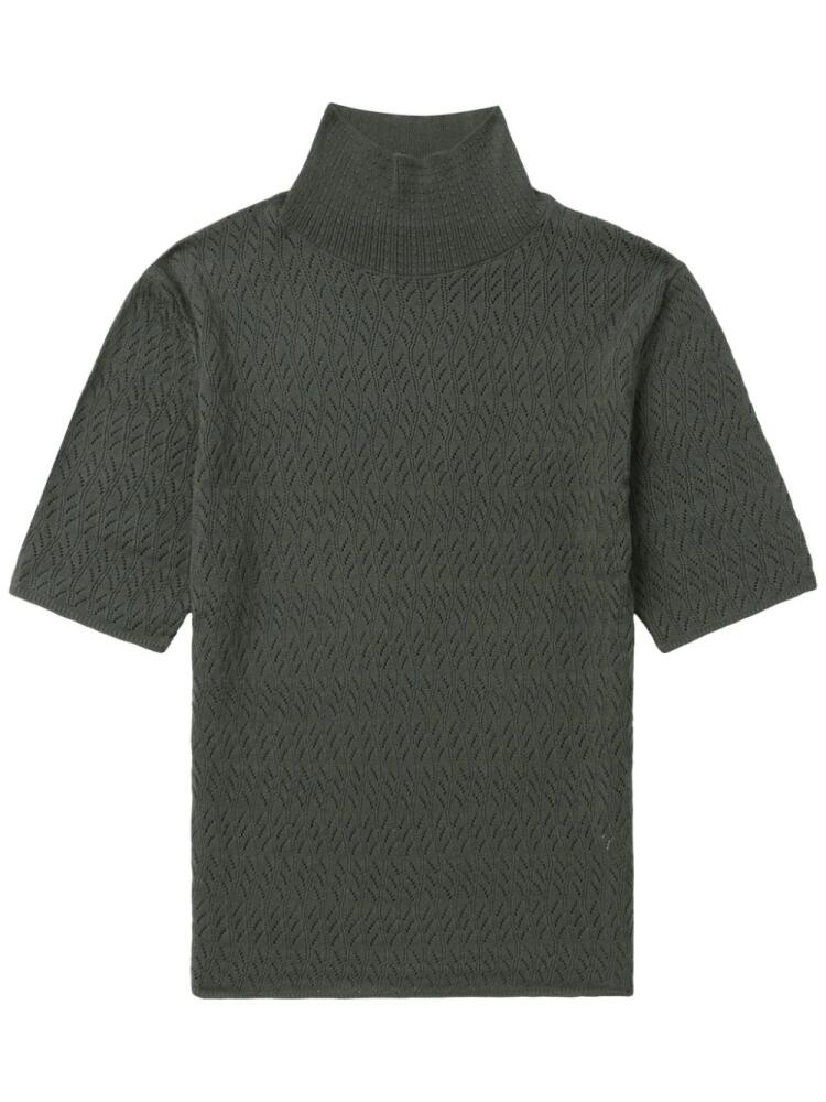 A.P.C. stand-up collar knitted top - Green Cover