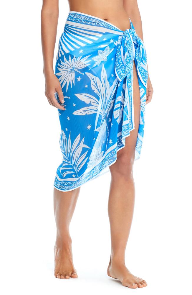 Rod Beattie Foliage Print Cover-Up Pareo in Big Sur Bleu Cover