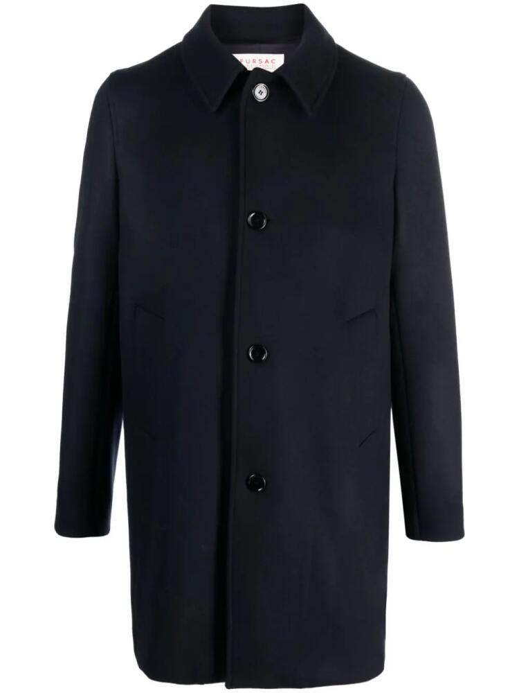 FURSAC classic-collar trench coat - Blue Cover