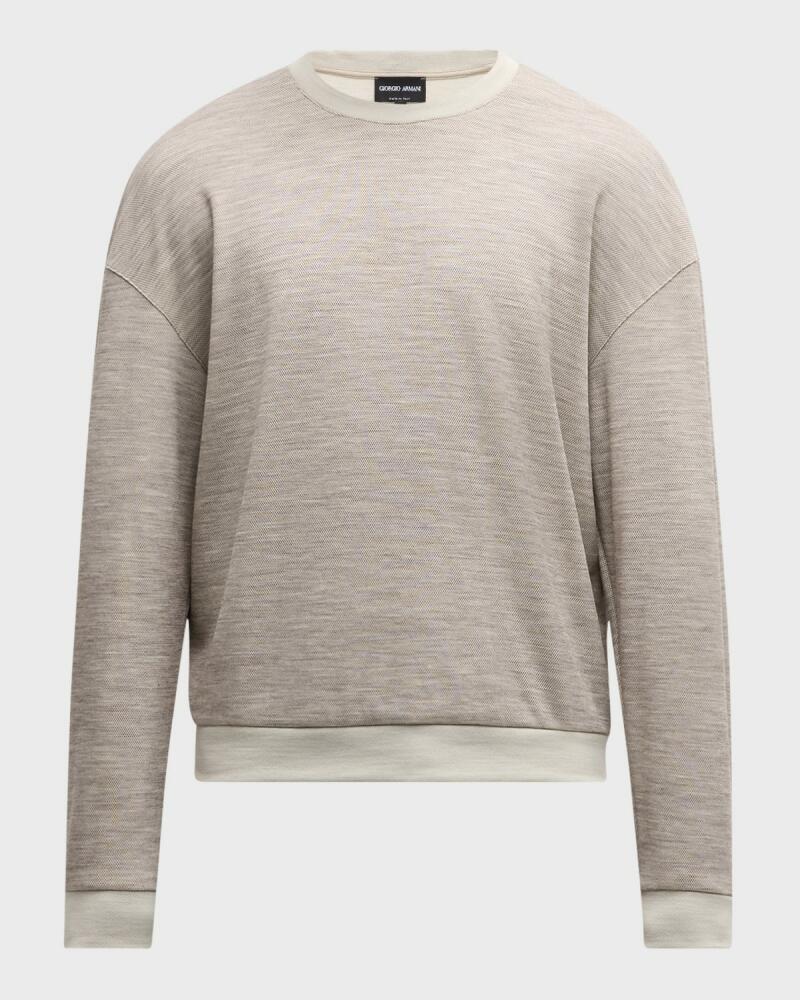 Giorgio Armani Men's Pique Wool-Blend Sweater Cover